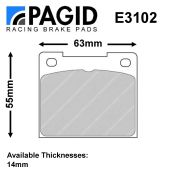 Pagid Girling 14LF Caliper Brake Pad Set