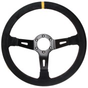 APS Racing 3 350mm 65mm Dish Suede 3 Spoke Steering Wheel