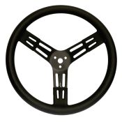 Longacre Smooth Grip Steel Black Steering Wheel 70mm Dish