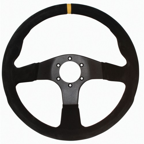 APS Imola 350mm Flat Suede 3 Spoke Steering Wheel
