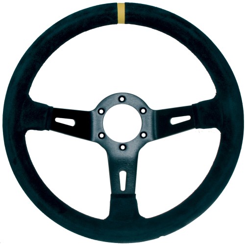 APS Racing 3 330mm 65mm Dish Suede 3 Spoke Steering Wheel