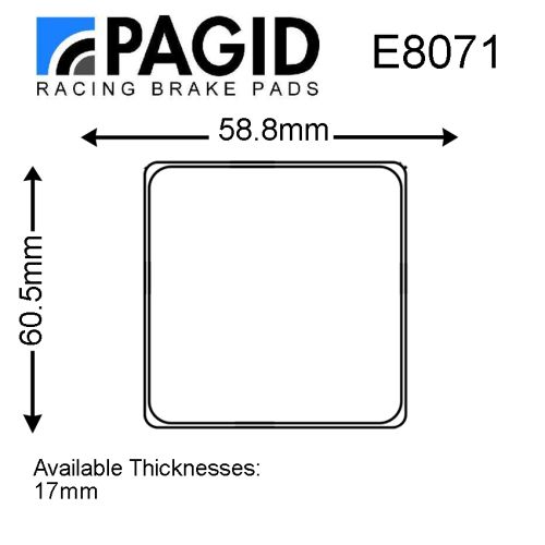 Pagid Pad Set RSH29E Suit Dunlop Caliper 60mm x 60mm