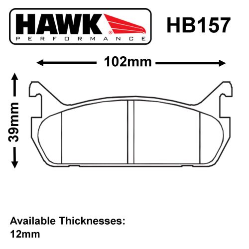 Hawk HB157 Pad Set Suit Mazda Miata MX-5 1.6L (Rear) Caliper