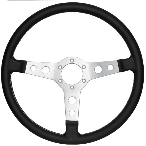 APS 360mm Classic Leather 3 Spoke Steering Wheel