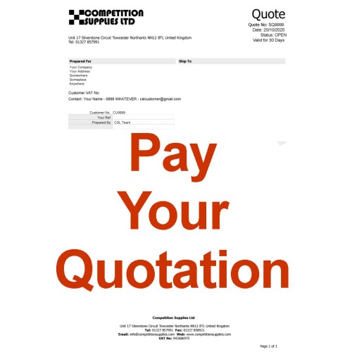 Competition Supplies Sales Quote 16103