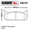 Hawk HB157 Pad Set Suit Mazda Miata MX-5 1.6L (Rear) Caliper
