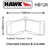 HB126 Pad Set to suit Corvette and Camaro Caliper