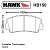 Hawk HB150 Pad Set Blue 9012 Compound, Suit Mazda Caliper