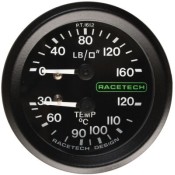 Racetech Mechanical Pressure/Temperature Gauge 160 PSI / 120 °C