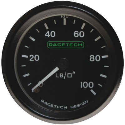 Racetech Mechanical Oil Pressure Gauge 0-100 PSI