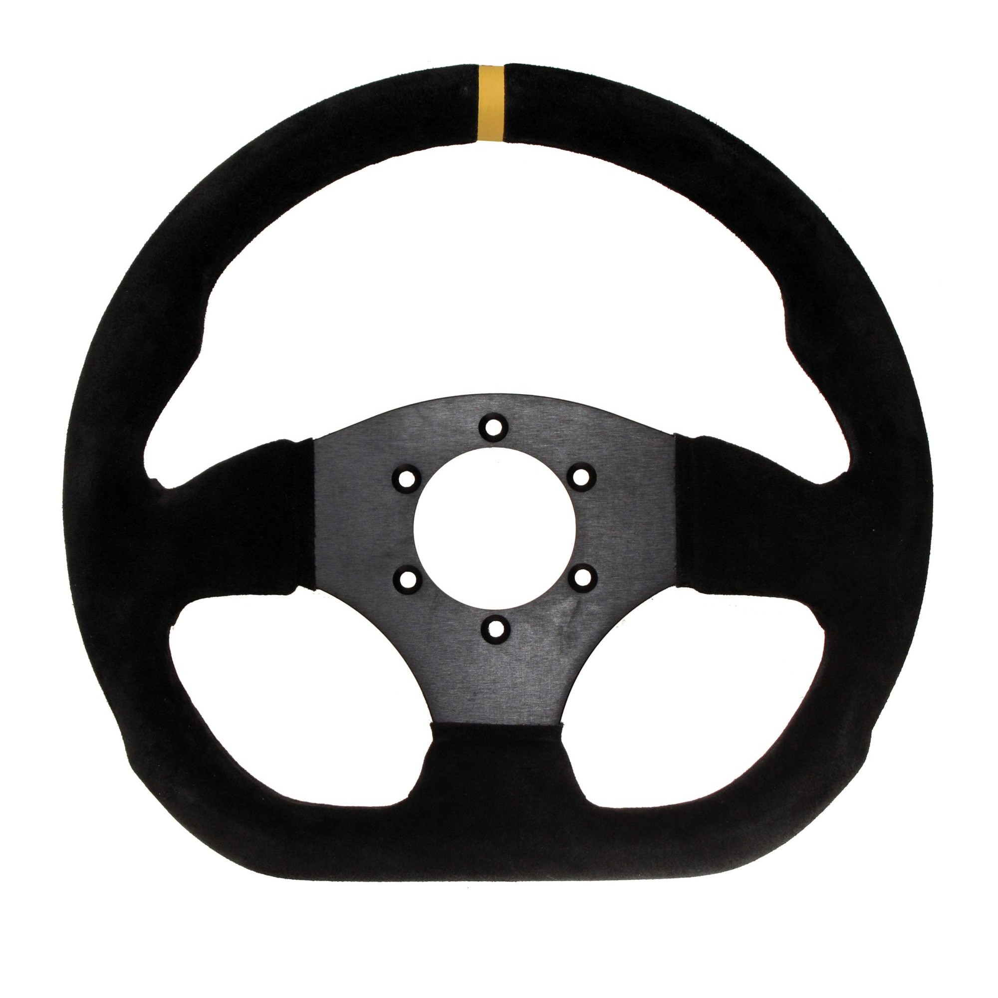 Buy APS Competition 300mm D Shaped Flat Suede 3 Spoke Steering Wheel